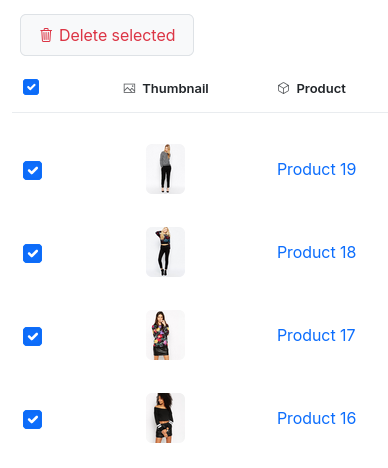 Products bulk delete