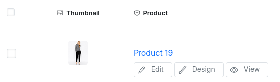 Products quick actions